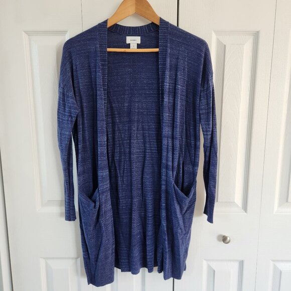 4/$25 Old Navy Blue Knit Open Front Long Sleeve Cardigan - Picture 1 of 9